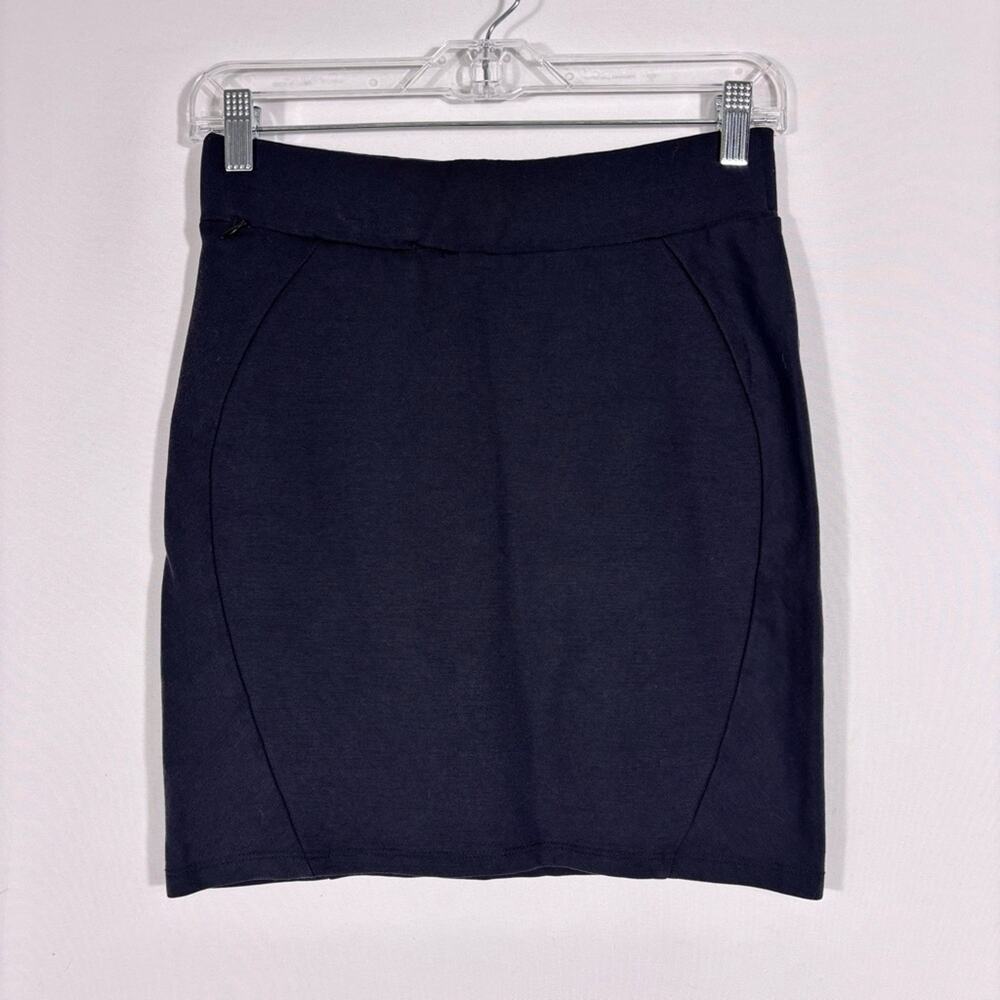 Toad&Co Black Stretchy Pencil Mini Skirt Size XS 1060